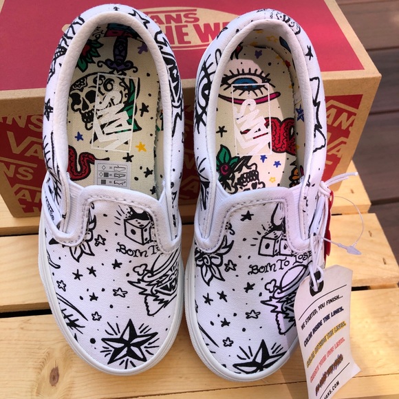 NWB- Rare VANS (U-COLOR) tattoo slip-on 🖍✒️ - Picture 5 of 8